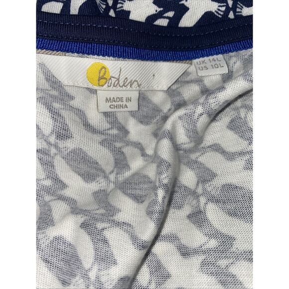 Boden Dress Size 10L Birds Blue Sleeveless Sheath Pockets Modal Blend - Picture 6 of 8